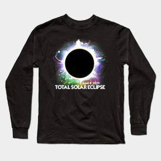 Total Solar Eclipse April 8 2024 Colorful Sun Long Sleeve T-Shirt